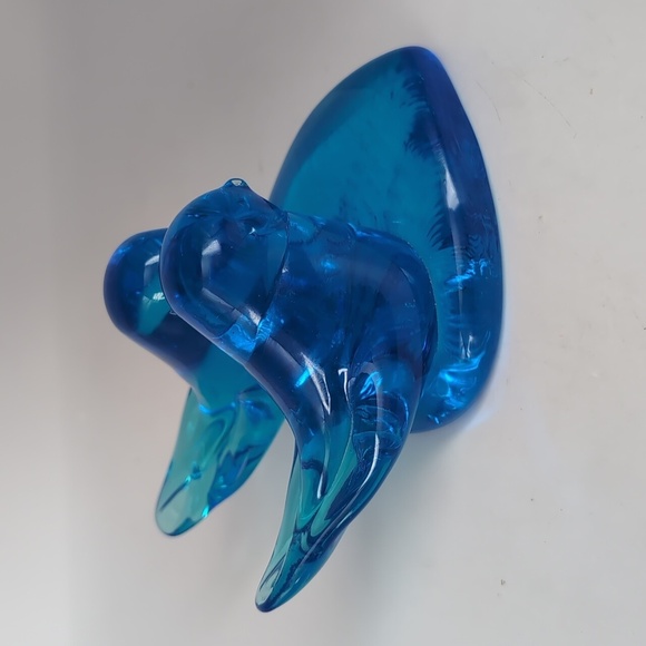 Large Leo Ward 1991 Signed Double Bluebird Blue Birds Happiness Glass Figurine - Picture 7 of 16
